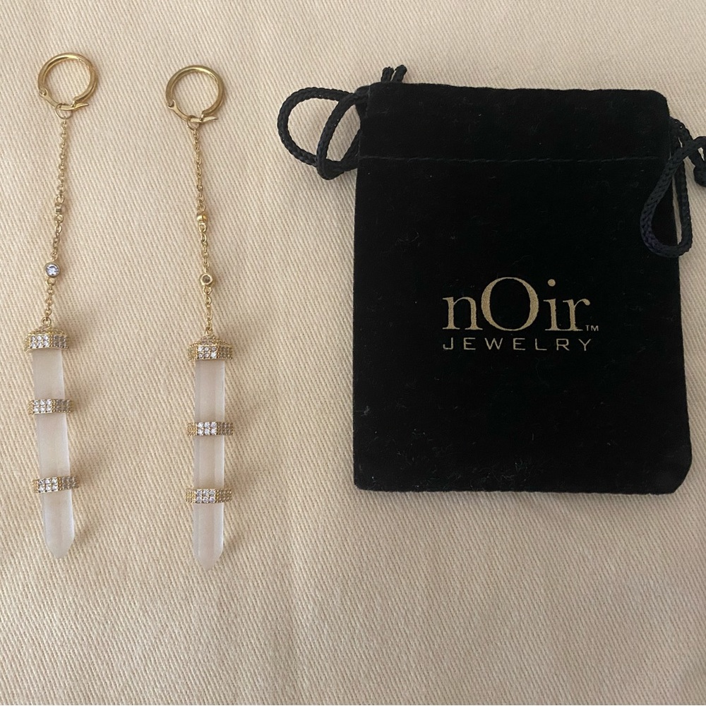 nOir Crystal Drop Earrings